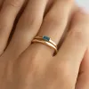 Baguette Ring London Blue Topaz 14k Gold - Synne sold by Linjer