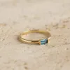 Baguette Ring London Blue Topaz 14k Gold - Synne sold by Linjer