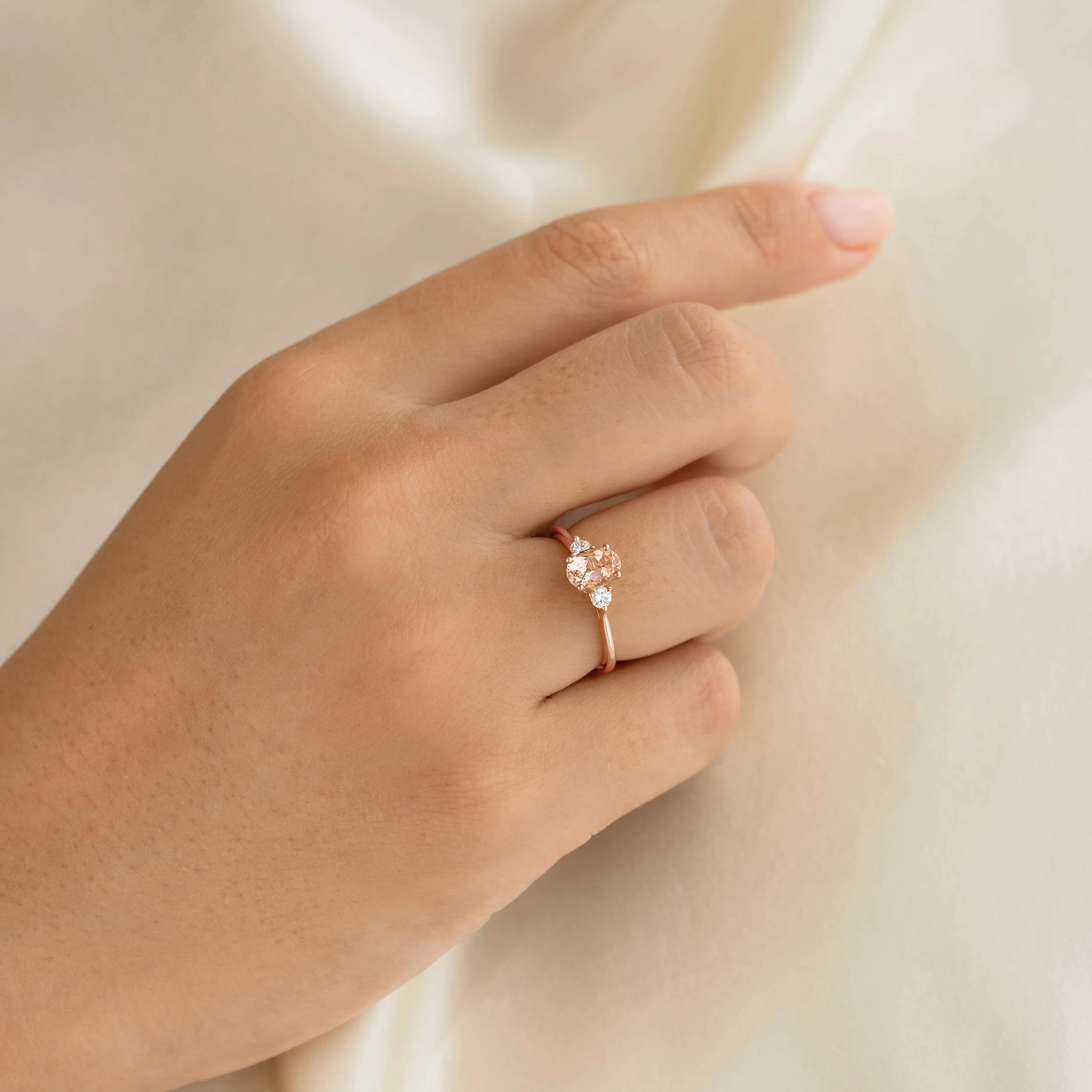 Morganite and Diamond Ring Rose Gold - Kindra sold by Linjer product image thumbnail 2