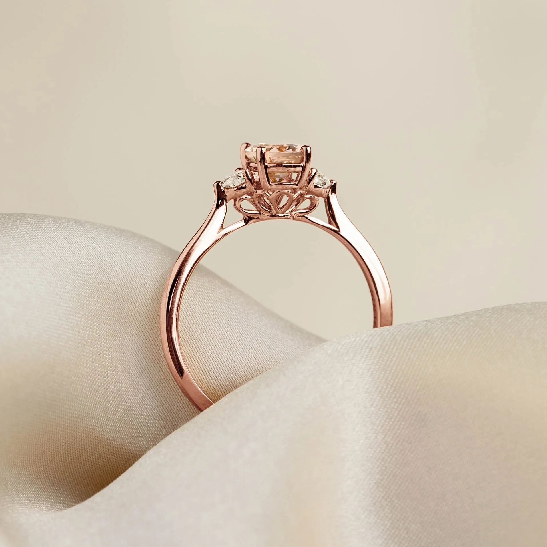 Morganite and Diamond Ring Rose Gold - Kindra sold by Linjer product image thumbnail 4