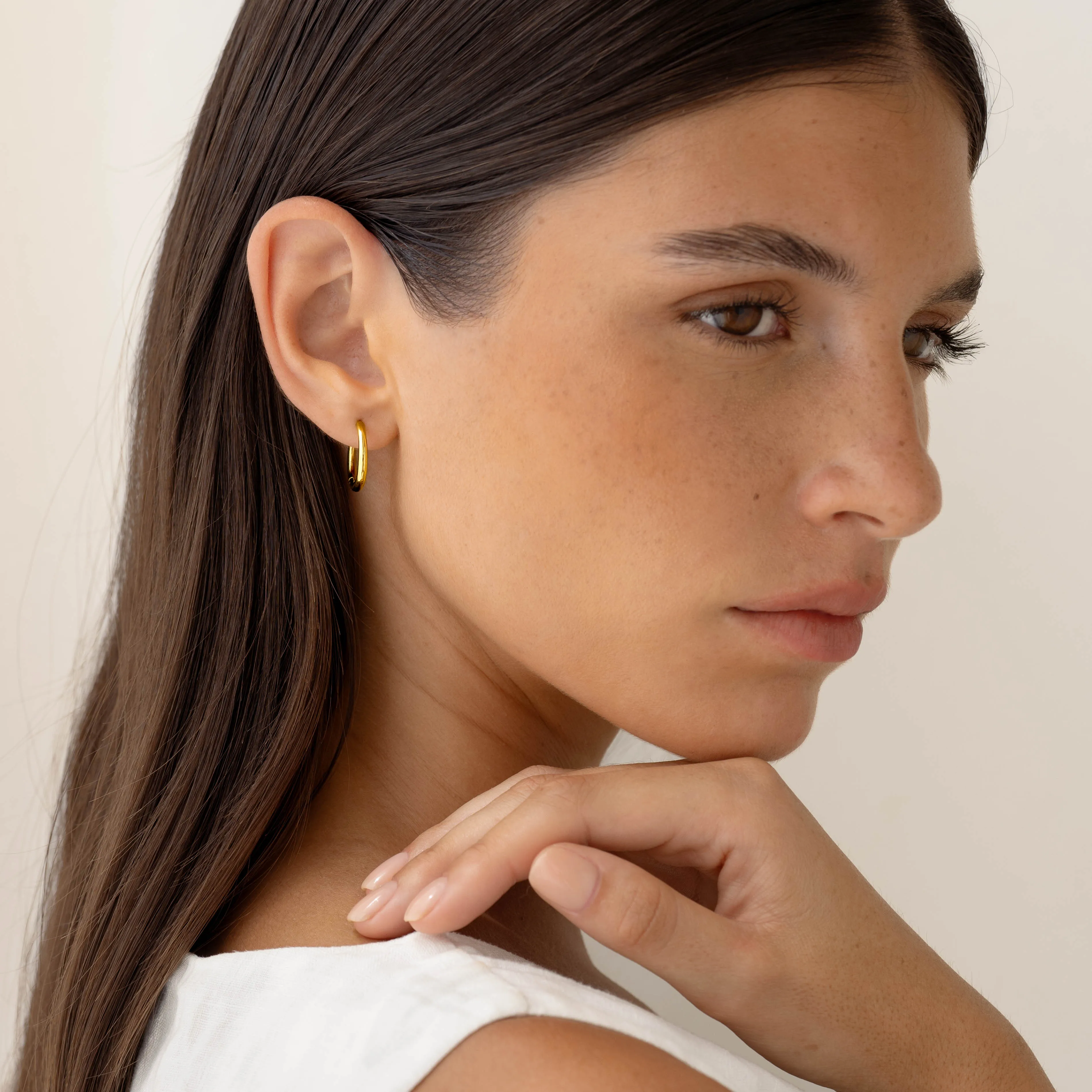 Tapered Hoop Earrings - Daphne sold by Linjer product image thumbnail 3