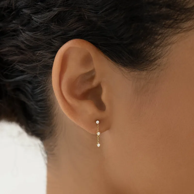 Diamond Drop Earrings 14k Gold - Alessia sold by Linjer