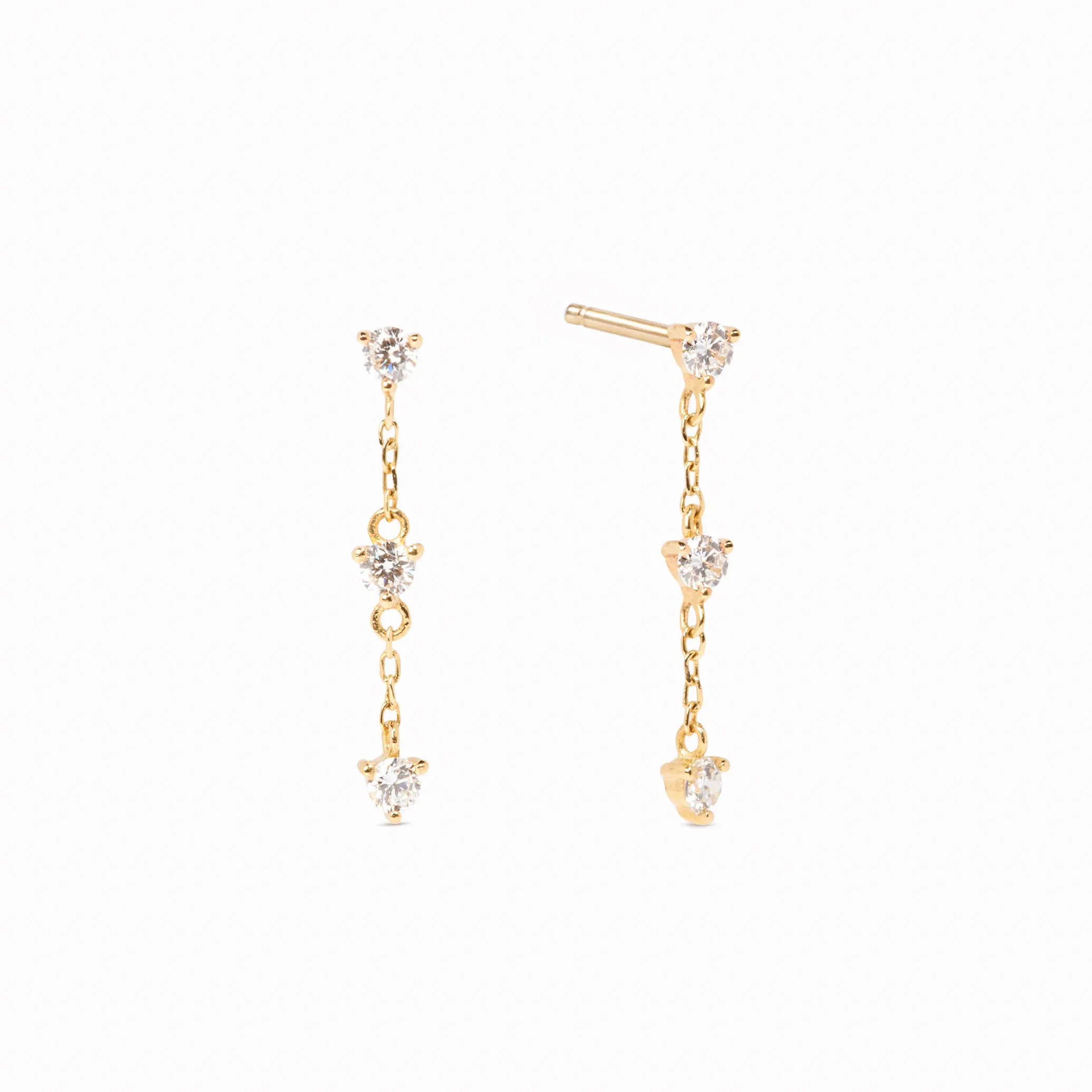 Diamond Drop Earrings 14k Gold - Alessia sold by Linjer product image thumbnail 3