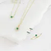 Trio Emerald Stud Earrings 14k Gold - Yara sold by Linjer