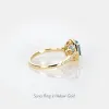 Oval Swiss Blue Topaz Halo Ring White Gold - Suna sold by Linjer