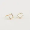 Diamond Sun Earrings 14k Gold - Emmeline sold by Linjer