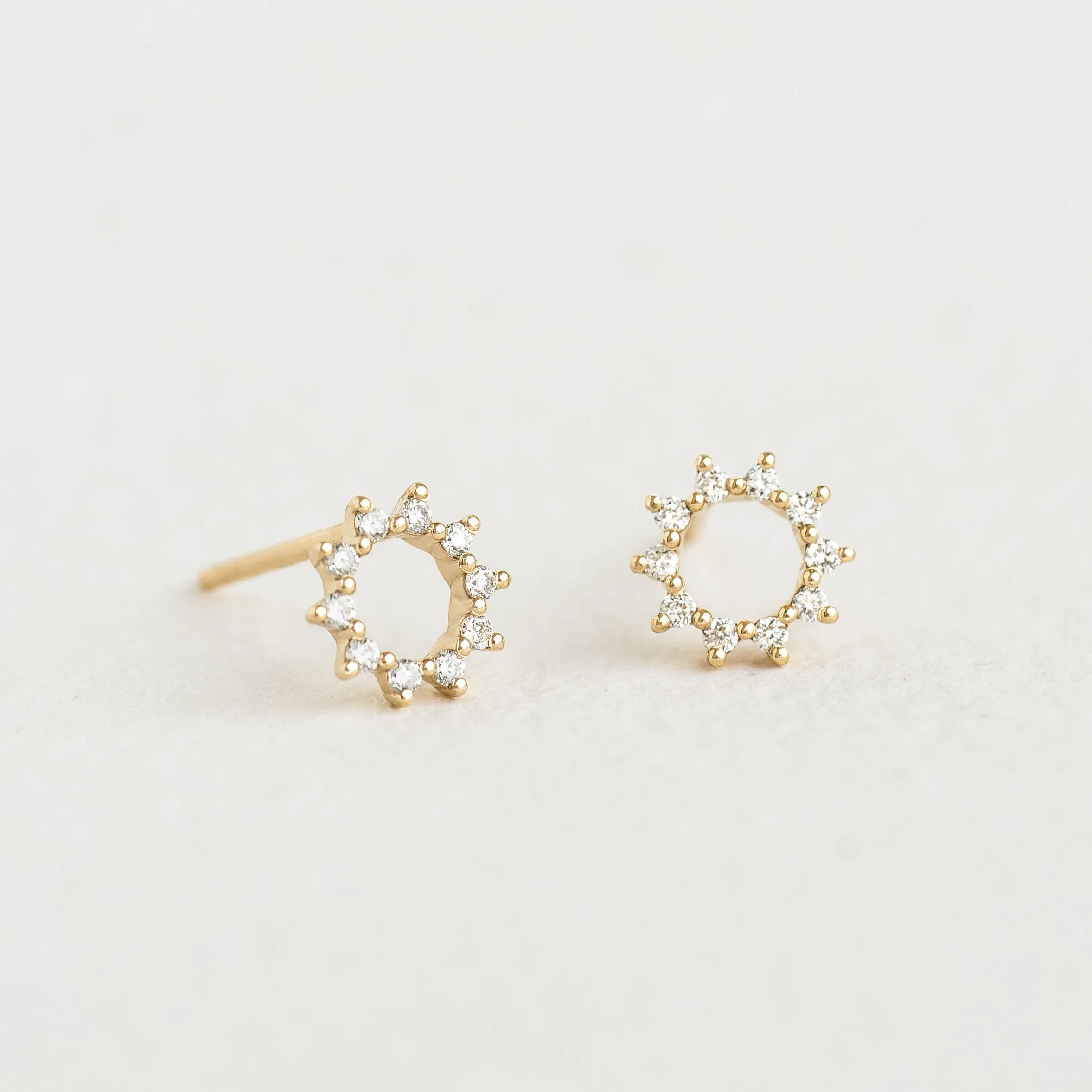 Diamond Sun Earrings 14k Gold - Emmeline sold by Linjer product image thumbnail 2