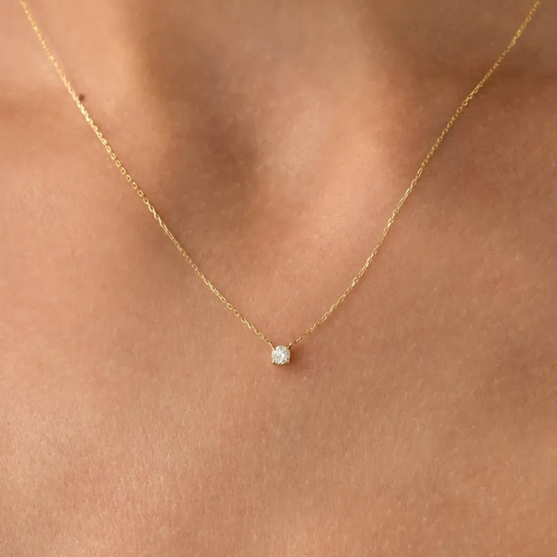 Diamond Pendant Necklace 14k Gold - Johanne sold by Linjer