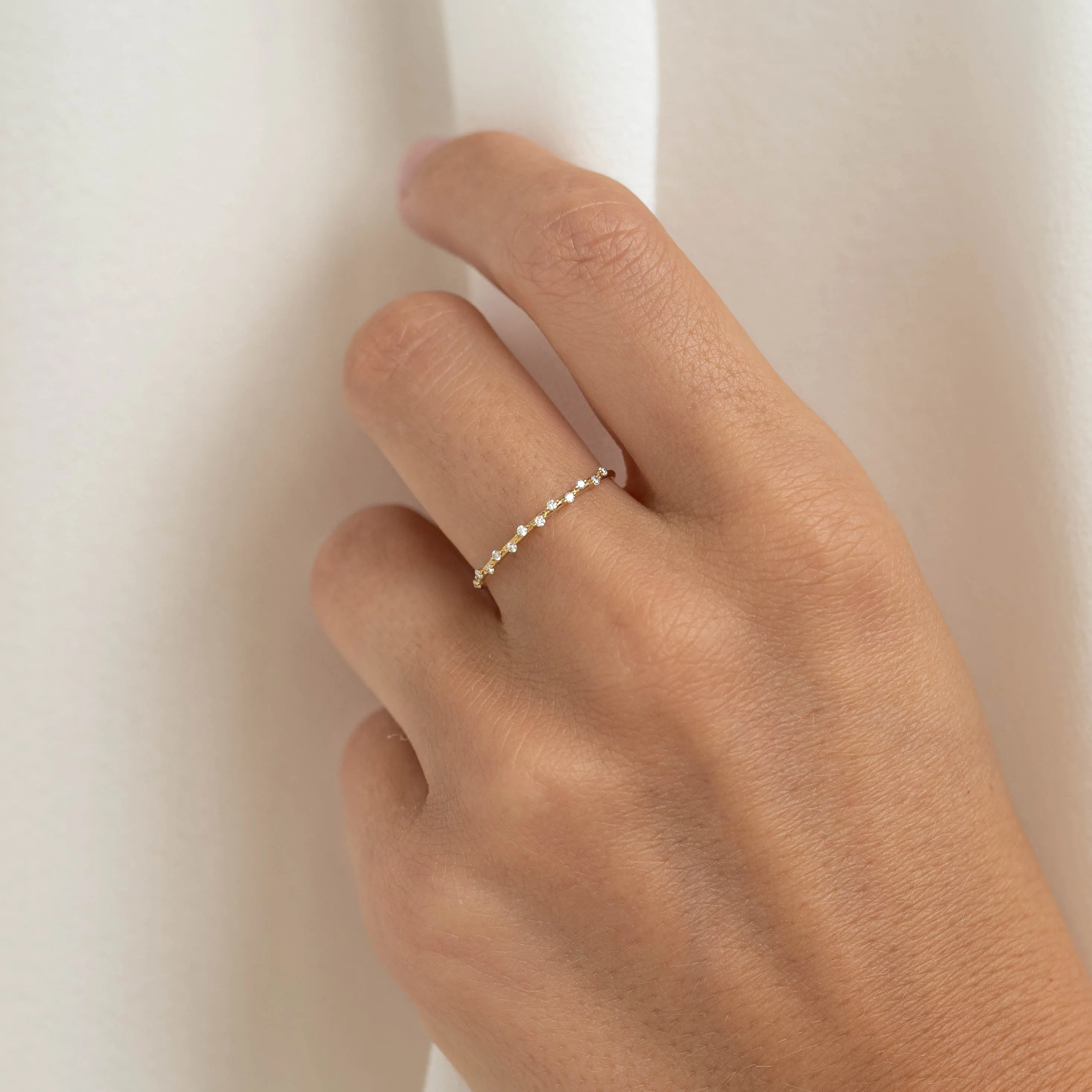 Scattered Diamond Ring 14k Gold - Halla sold by Linjer product image thumbnail 3