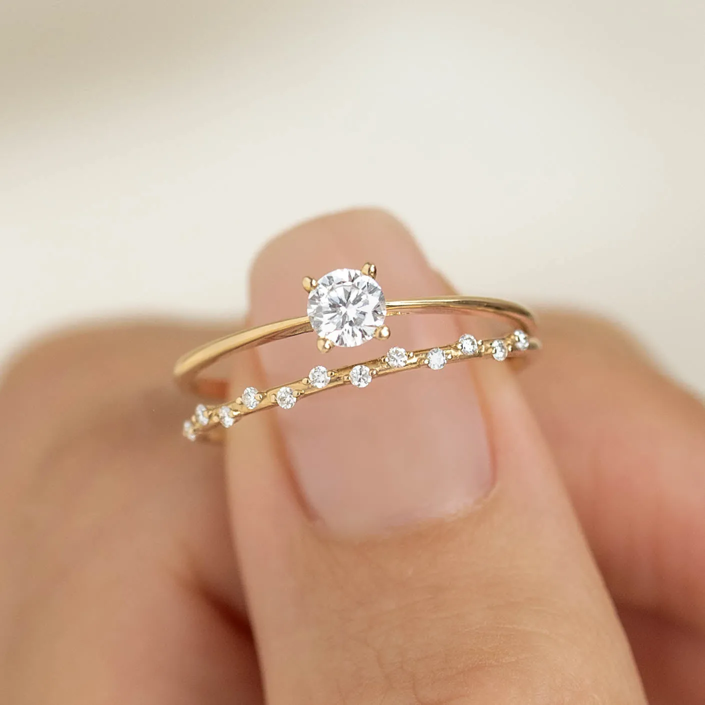Scattered Diamond Ring 14k Gold - Halla sold by Linjer product image thumbnail 4