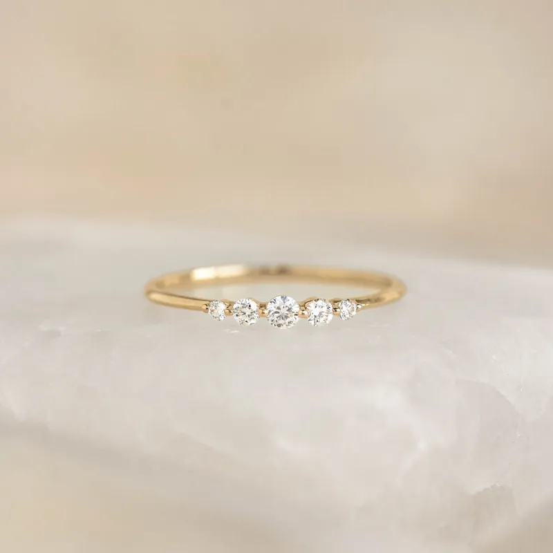 Graduated Diamond Ring 14k Gold - Dahlia sold by Linjer