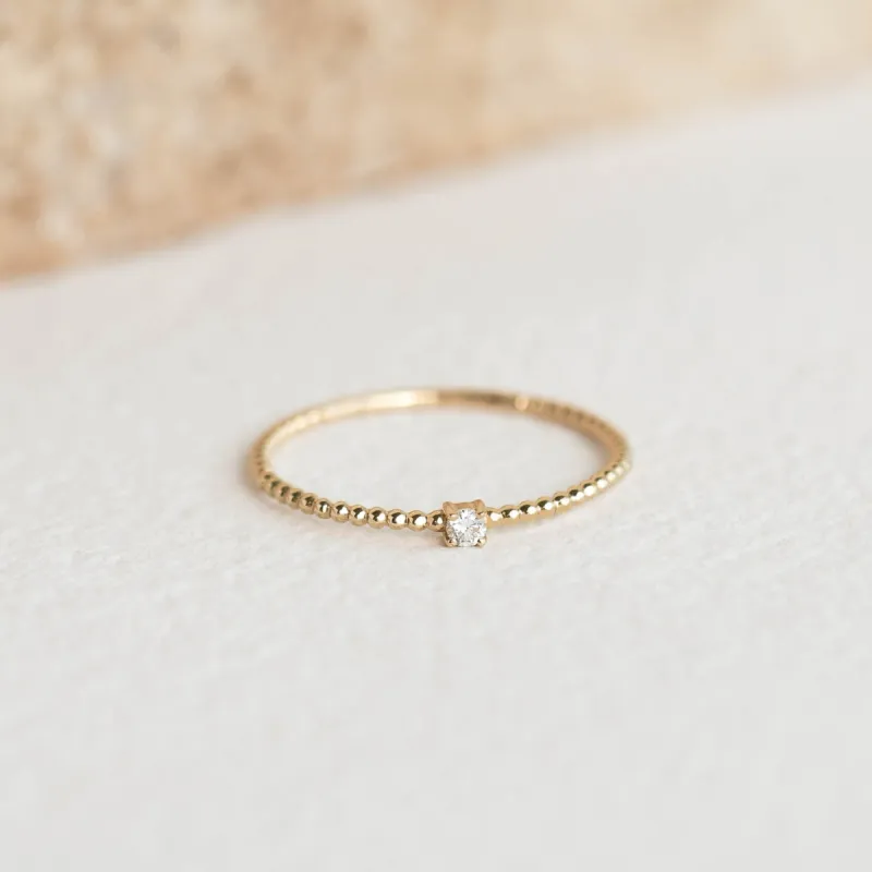 Diamond Beaded Ring 14k Gold - Natalie sold by Linjer
