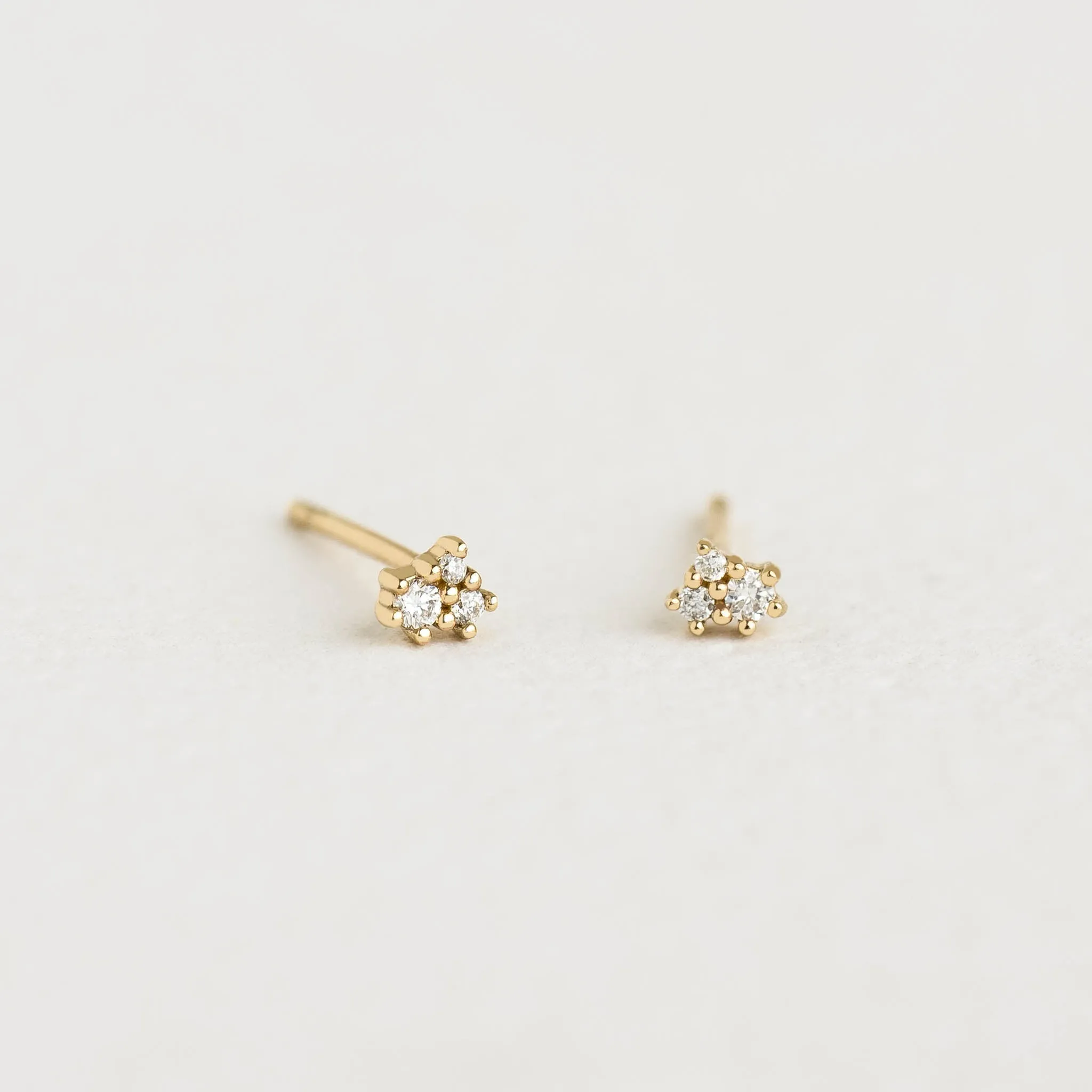 Diamond Cluster Earrings 14k Gold - Catina sold by Linjer product image thumbnail 2