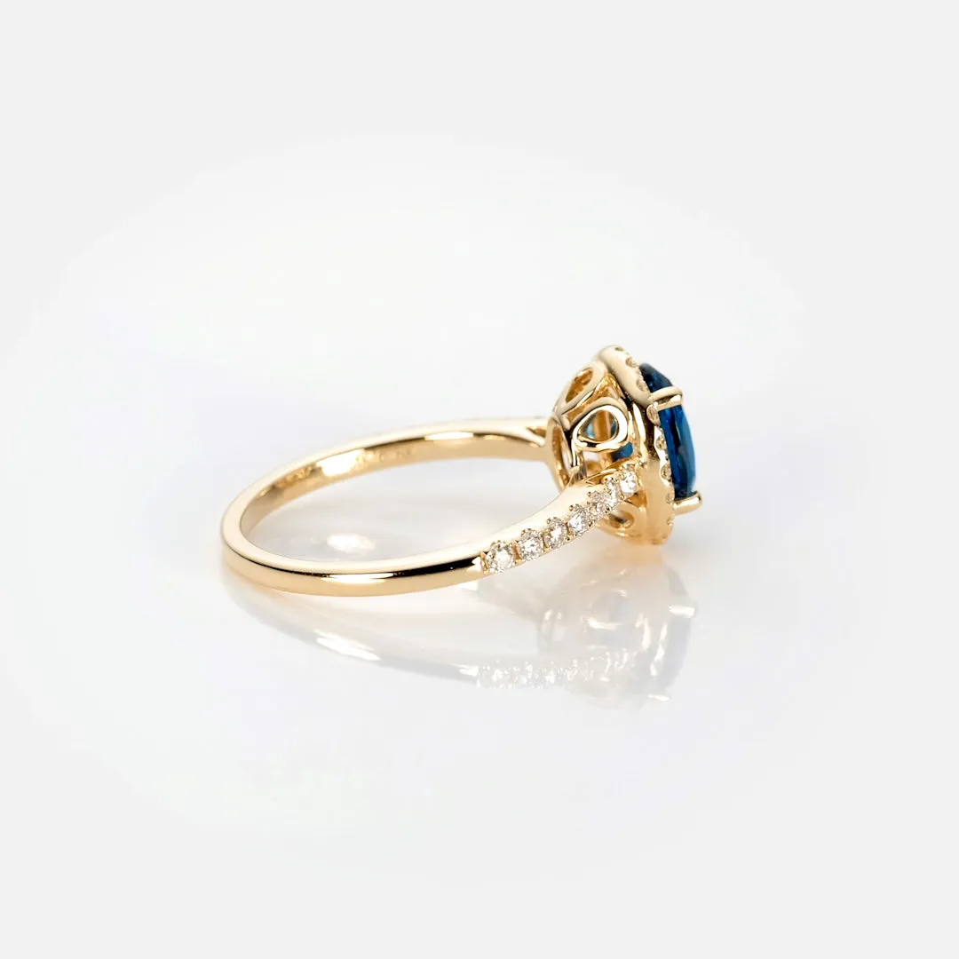 Oval London Blue Topaz Halo Ring Rose Gold - Suna sold by Linjer product image thumbnail 5