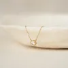 Bezel Set Diamond Necklace 4mm 14k Gold -  Ulla sold by Linjer
