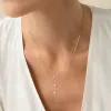 Bezel Set Diamond Necklace 4mm 14k Gold -  Ulla sold by Linjer