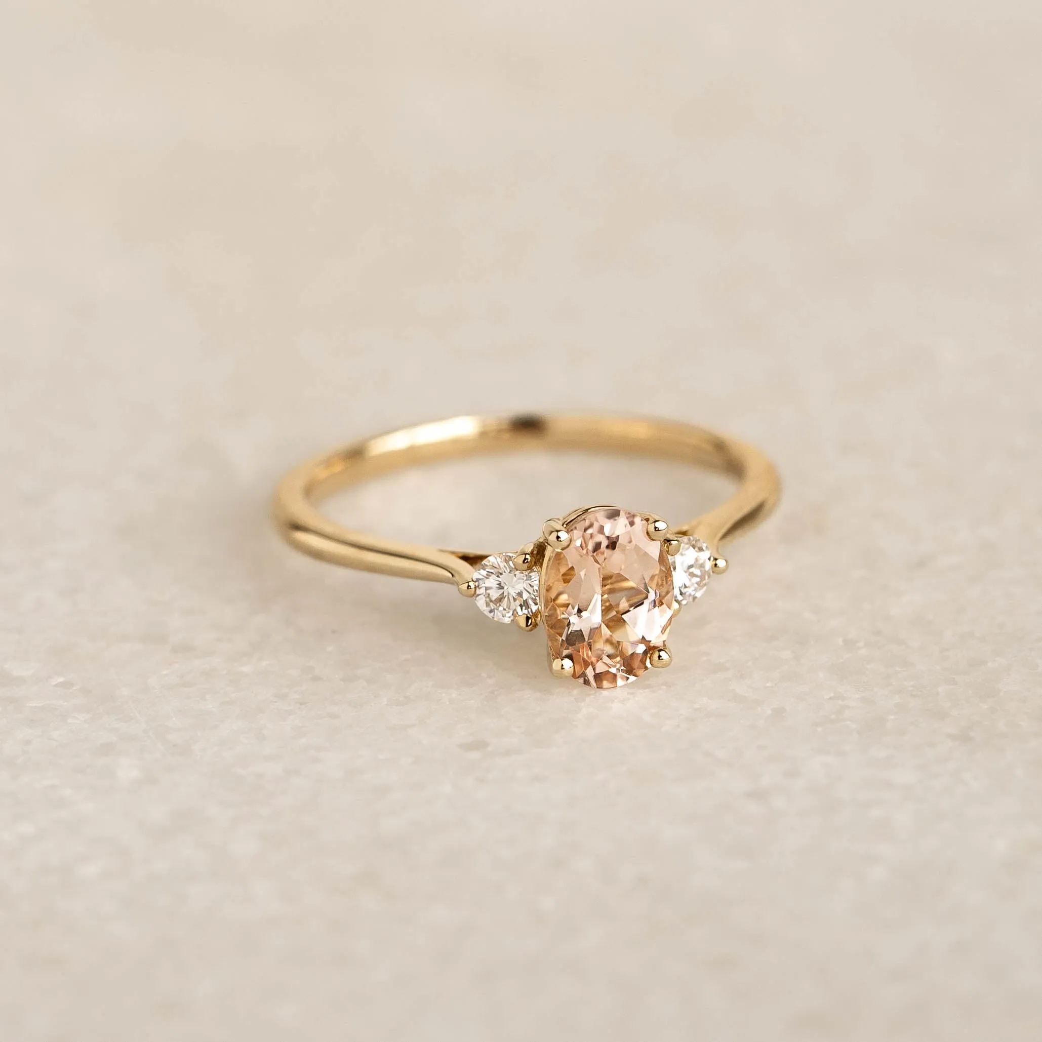 Morganite and Diamond Ring 14k Gold - Kindra sold by Linjer