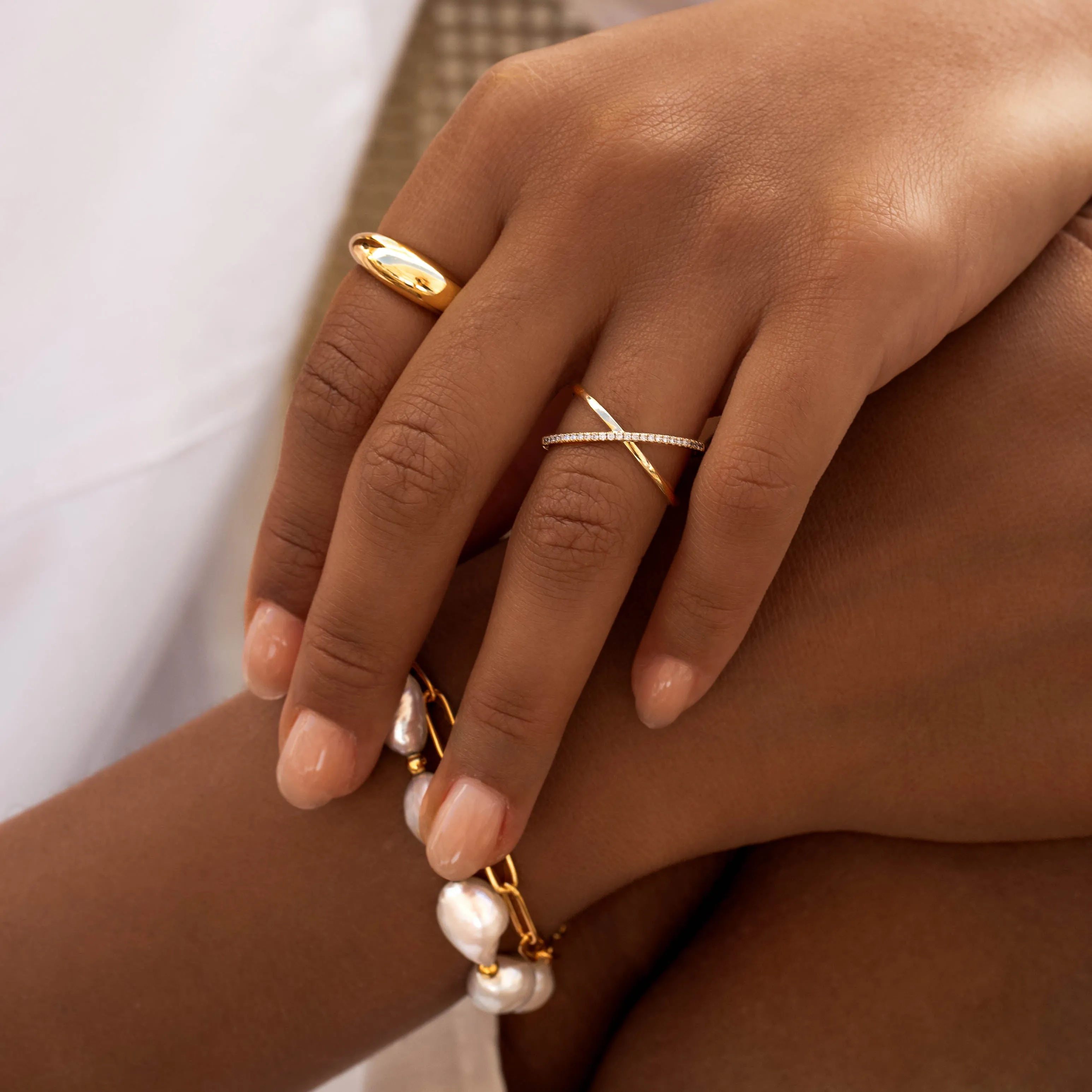 Criss Cross Half Eternity Diamond Ring - Nuria sold by Linjer product image thumbnail 3