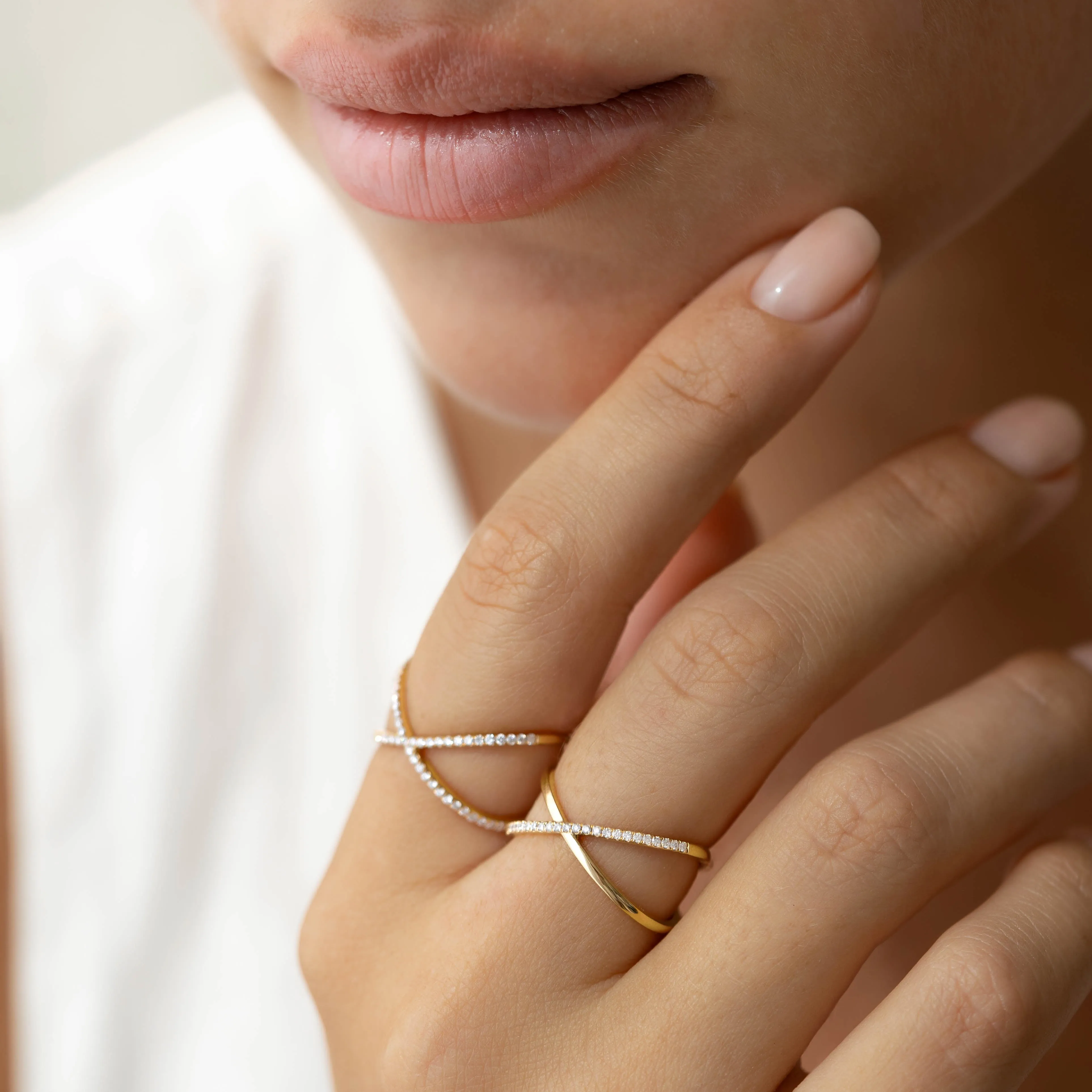 Criss Cross Half Eternity Diamond Ring - Nuria sold by Linjer product image thumbnail 5