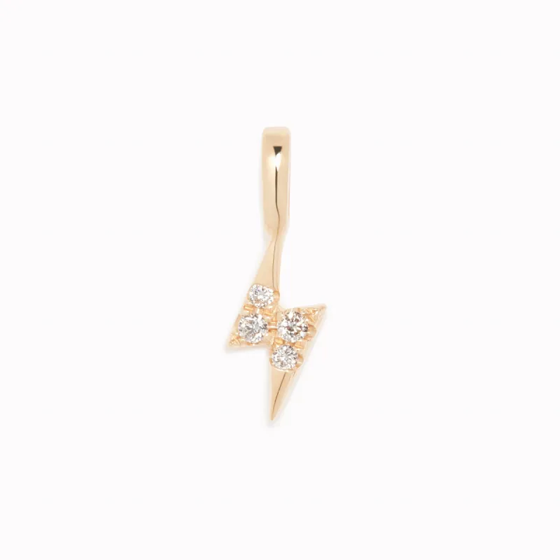 Diamond Lightning Bolt Charm 14k Gold sold by Linjer