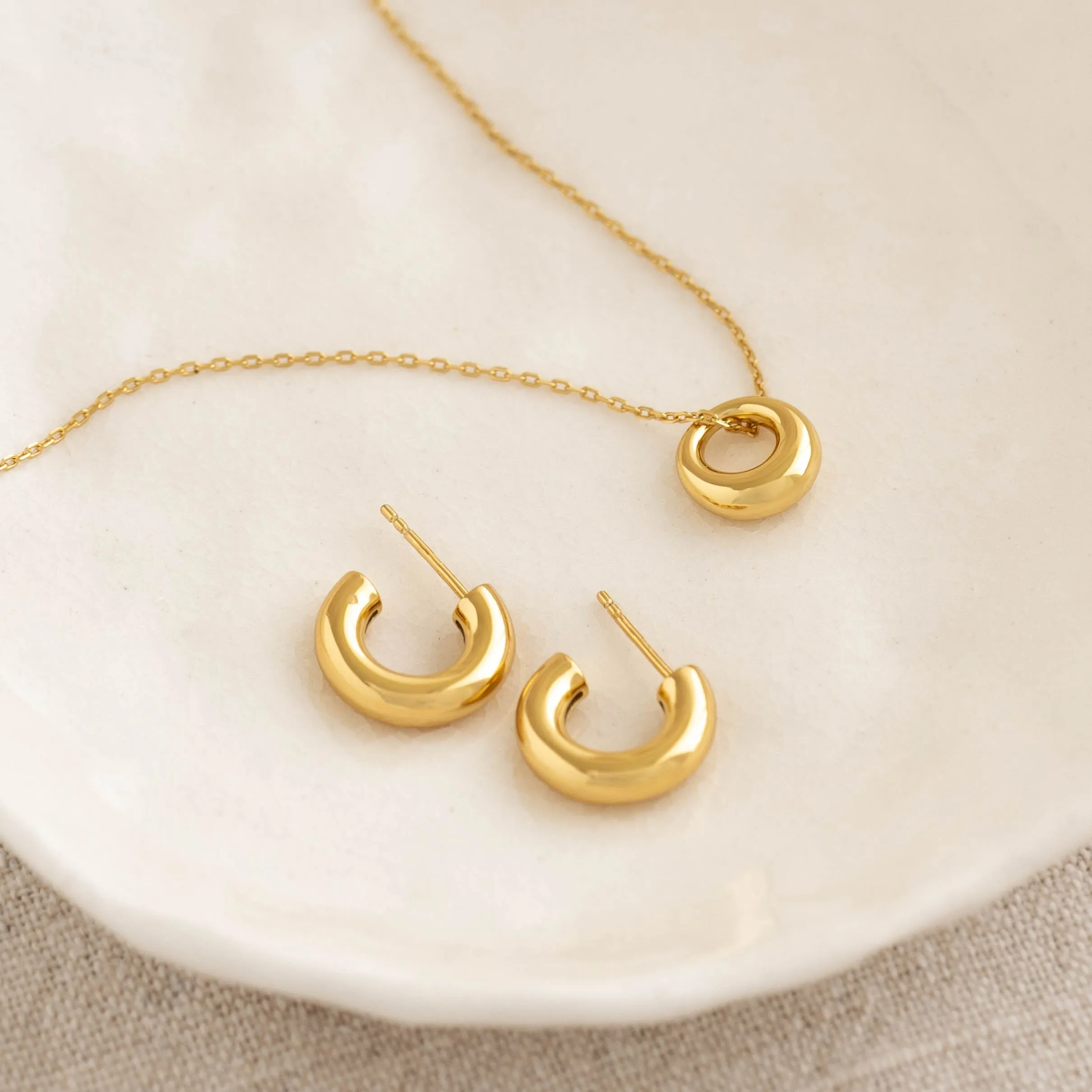 Chunky Huggie Hoop Earrings - Giulia sold by Linjer product image thumbnail 3