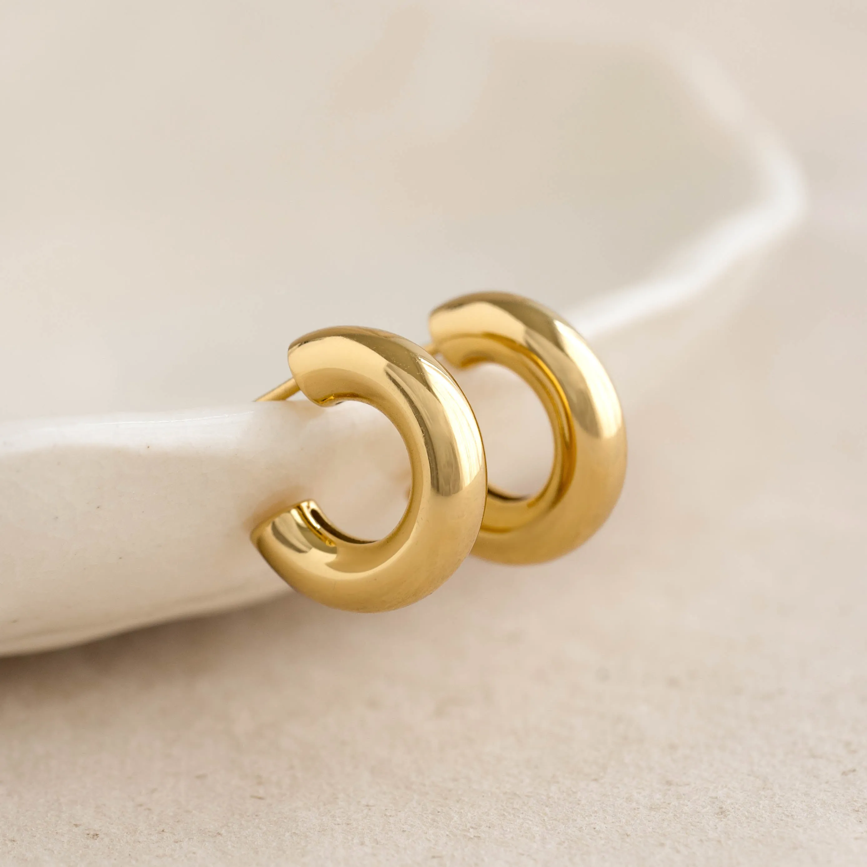 Chunky Huggie Hoop Earrings - Giulia sold by Linjer product image thumbnail 4