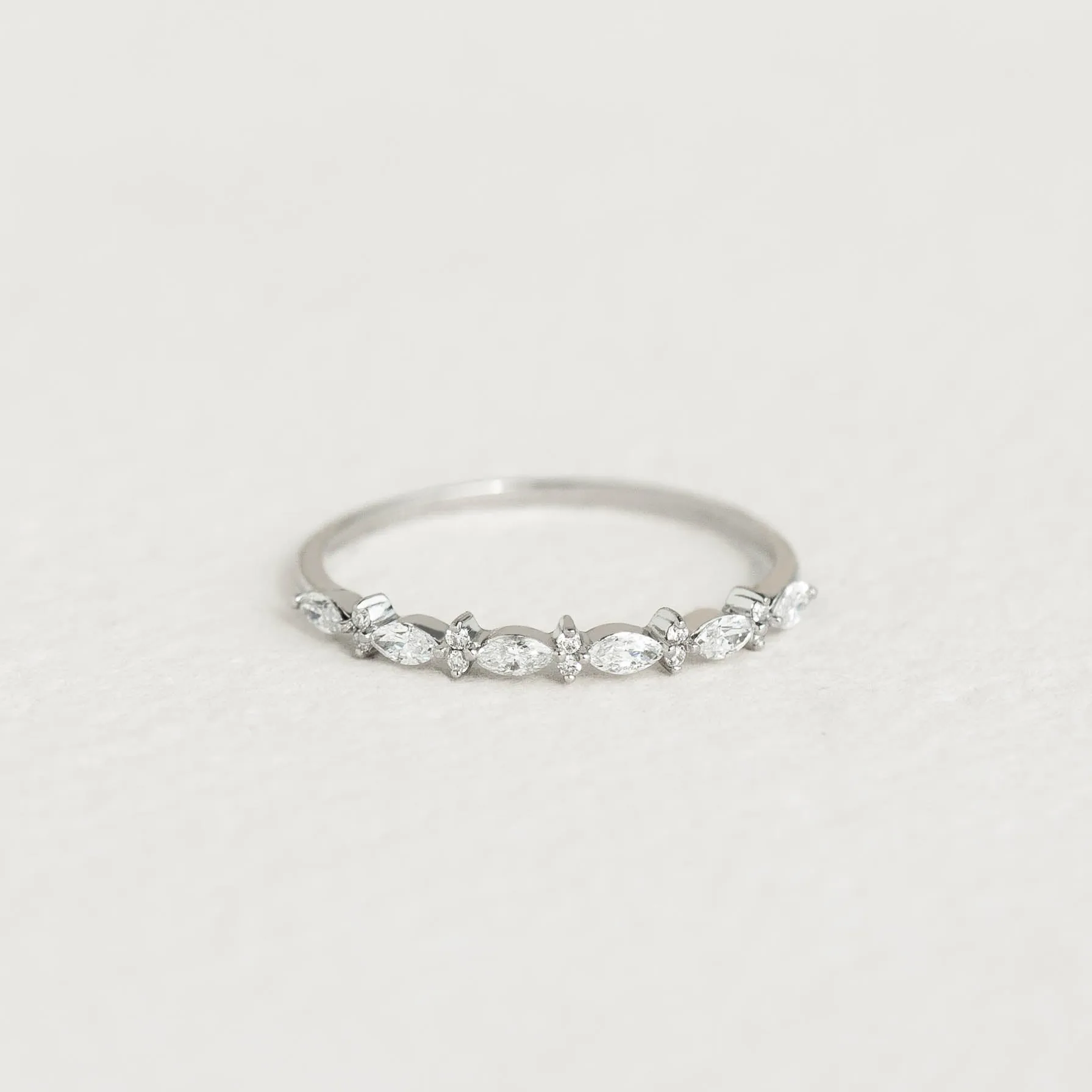 Marquise and Round Diamond Ring White Gold - Anjeli sold by Linjer product image thumbnail 4
