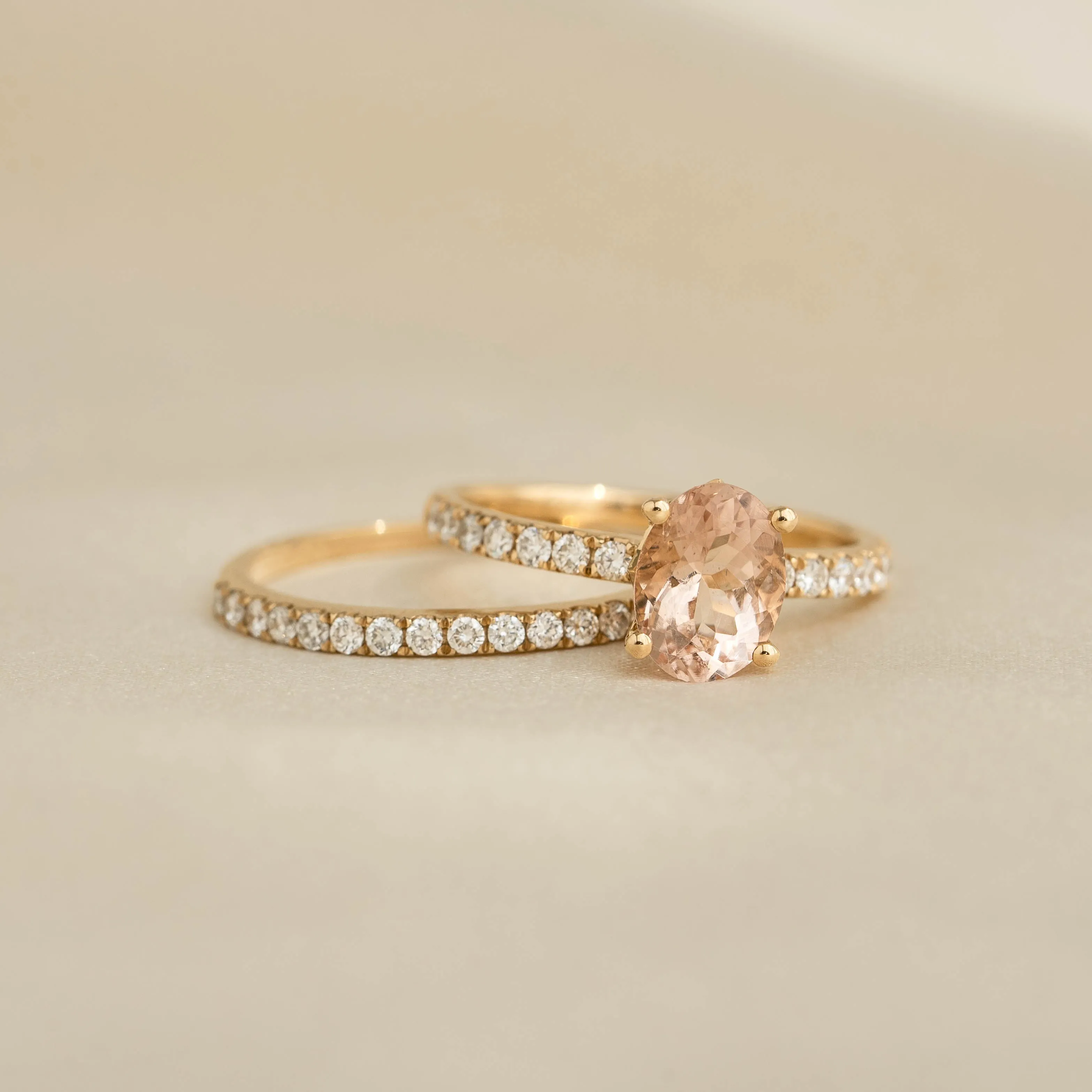 Oval Morganite and Diamond Ring 14k Gold - Minette sold by Linjer product image thumbnail 5