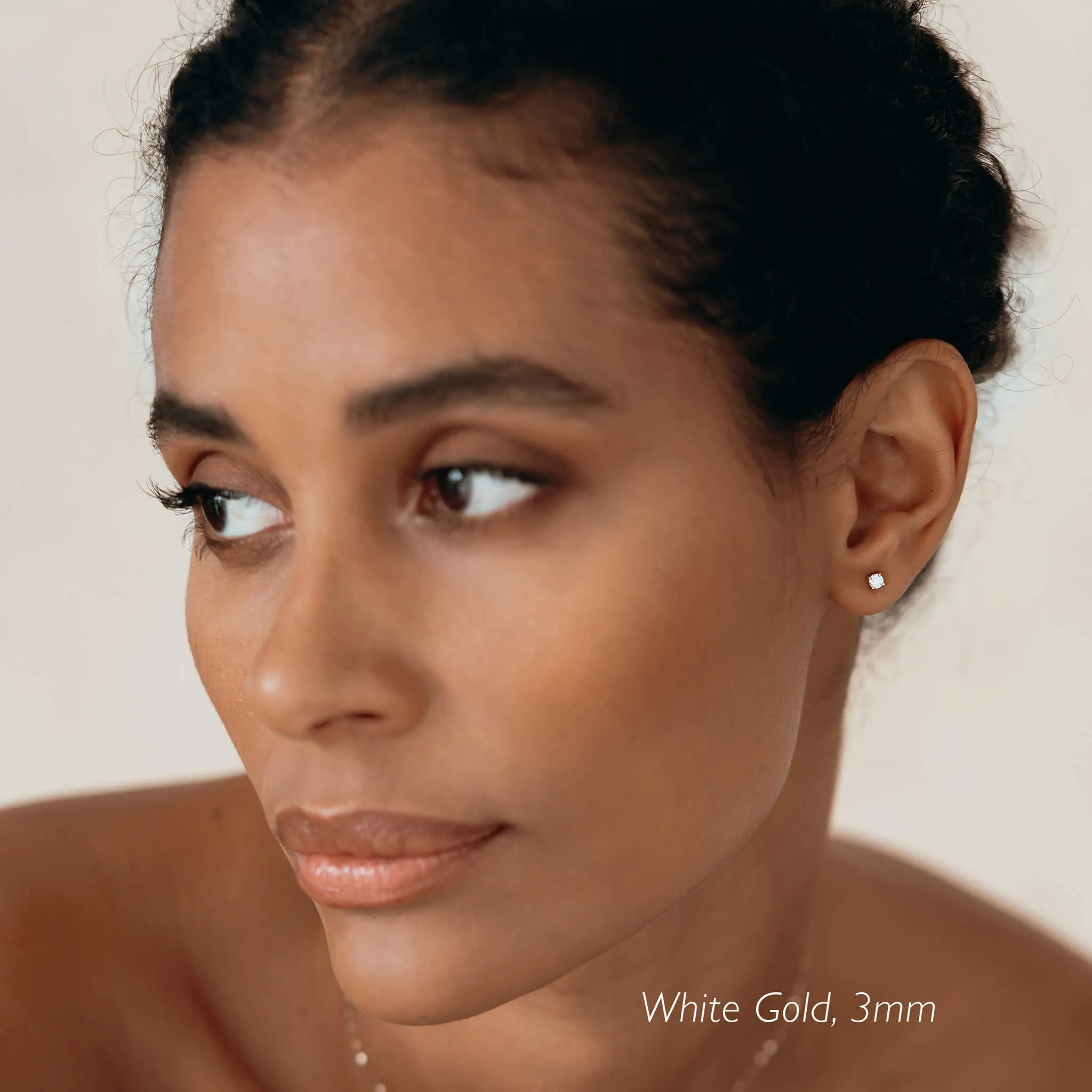 14k Yellow Gold Diamond Stud Earrings 3mm - Aria (Base) sold by Linjer product image thumbnail 5