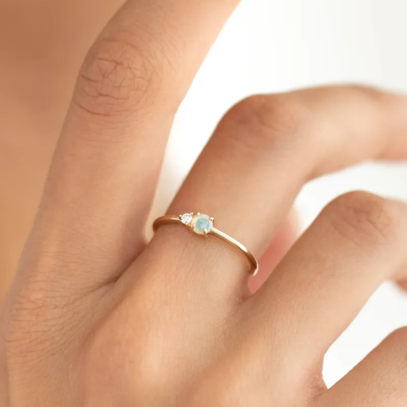Opal and Diamond Ring - Arete sold by Linjer