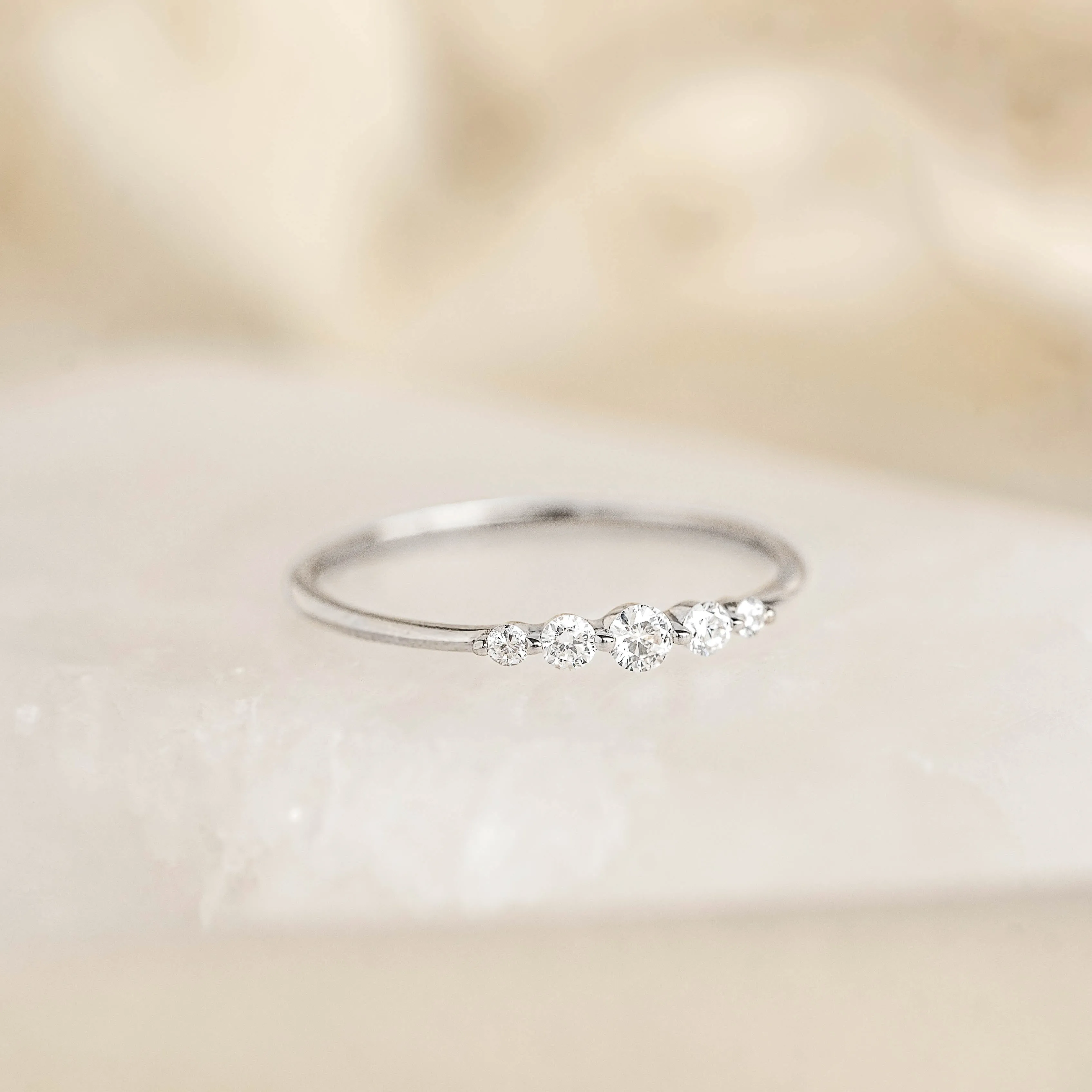 Graduated Diamond Ring White Gold - Dahlia sold by Linjer product image thumbnail 3