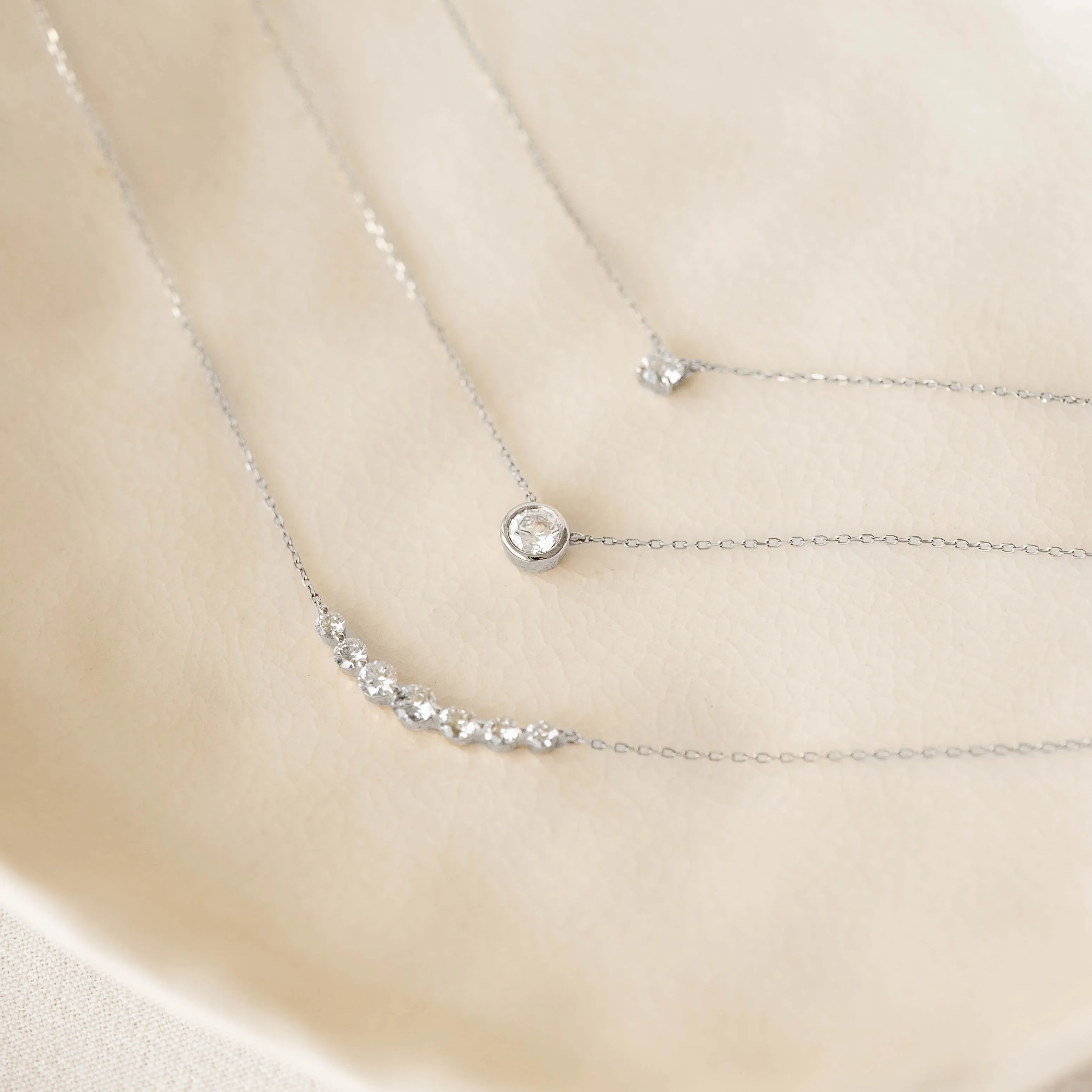Bezel Set Diamond Necklace 4mm White Gold - Ulla sold by Linjer product image thumbnail 3