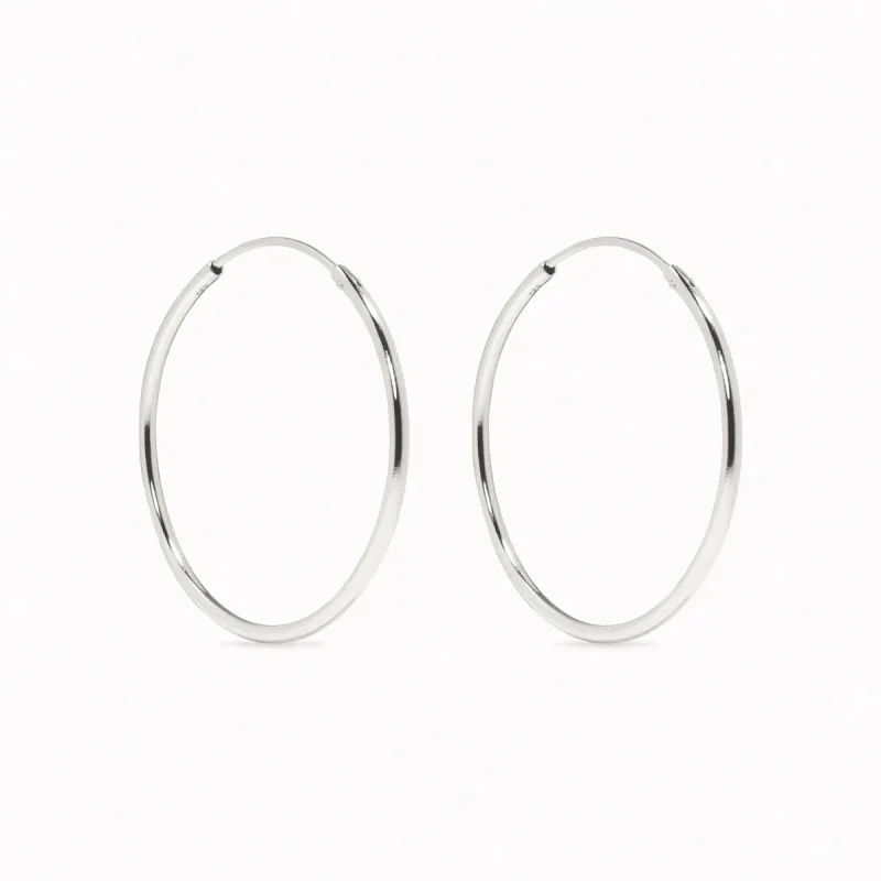 White Gold Hoops 25mm - Sonia sold by Linjer