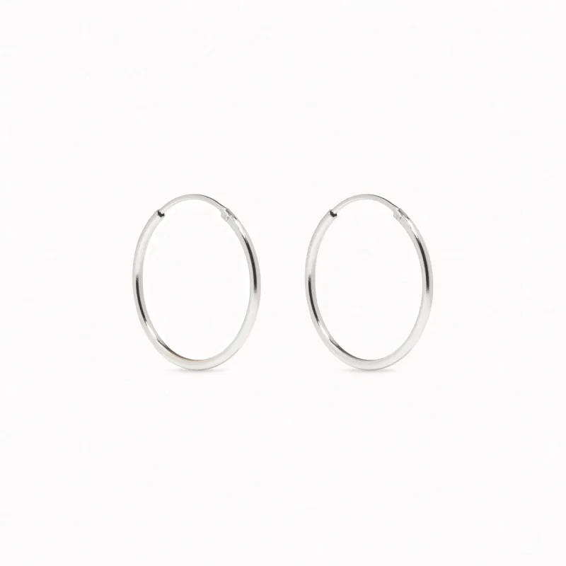 White Gold Hoops 18mm - Sonia sold by Linjer