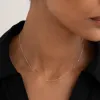 White Gold Cable Chain Necklace (16 inches) - Tyra sold by Linjer