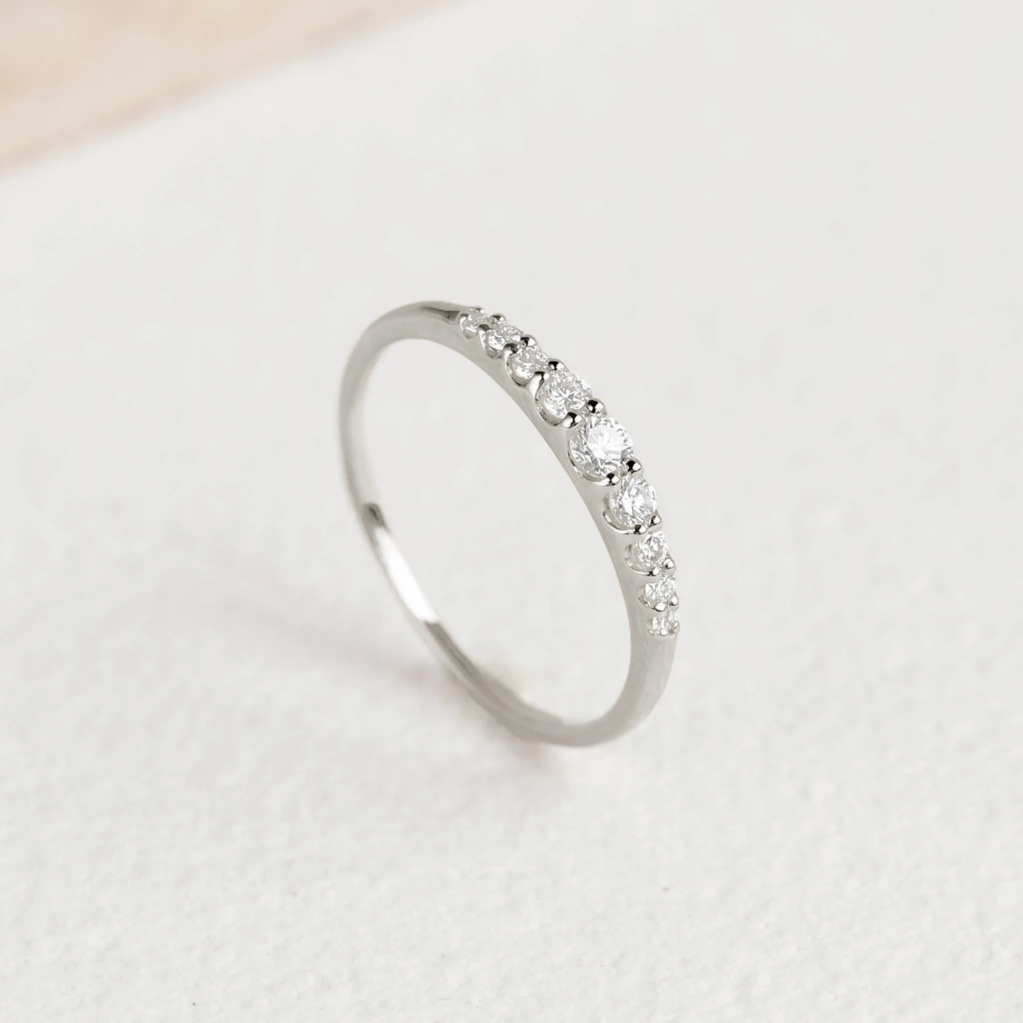 Graduated Diamond Ring White Gold - Zoe sold by Linjer product image thumbnail 2