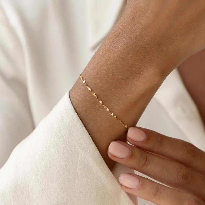 Petal Chain Bracelet 14k Gold - Florence made by Linjer