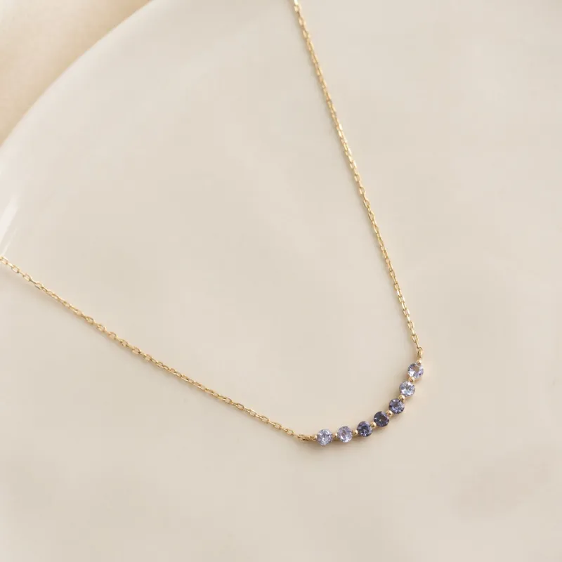 December Birthstone Necklace 14k Gold - Ombre Cordierite sold by Linjer