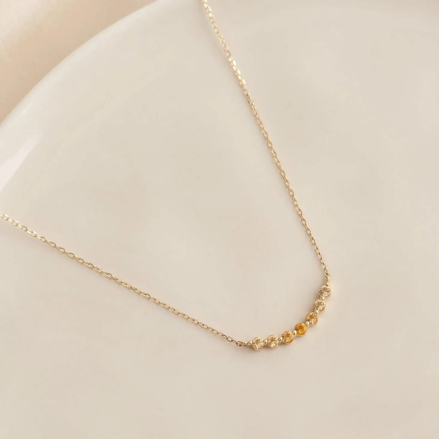 November Birthstone Necklace 14k Gold - Ombre Citrine sold by Linjer product image thumbnail 2
