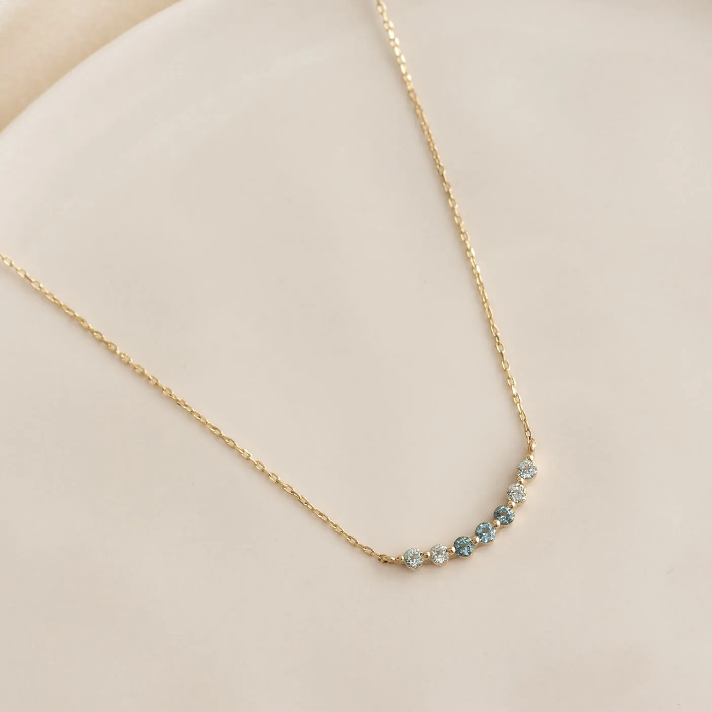 September Birthstone Necklace 14k Gold - Ombre London Blue Topaz sold by Linjer product image thumbnail 2