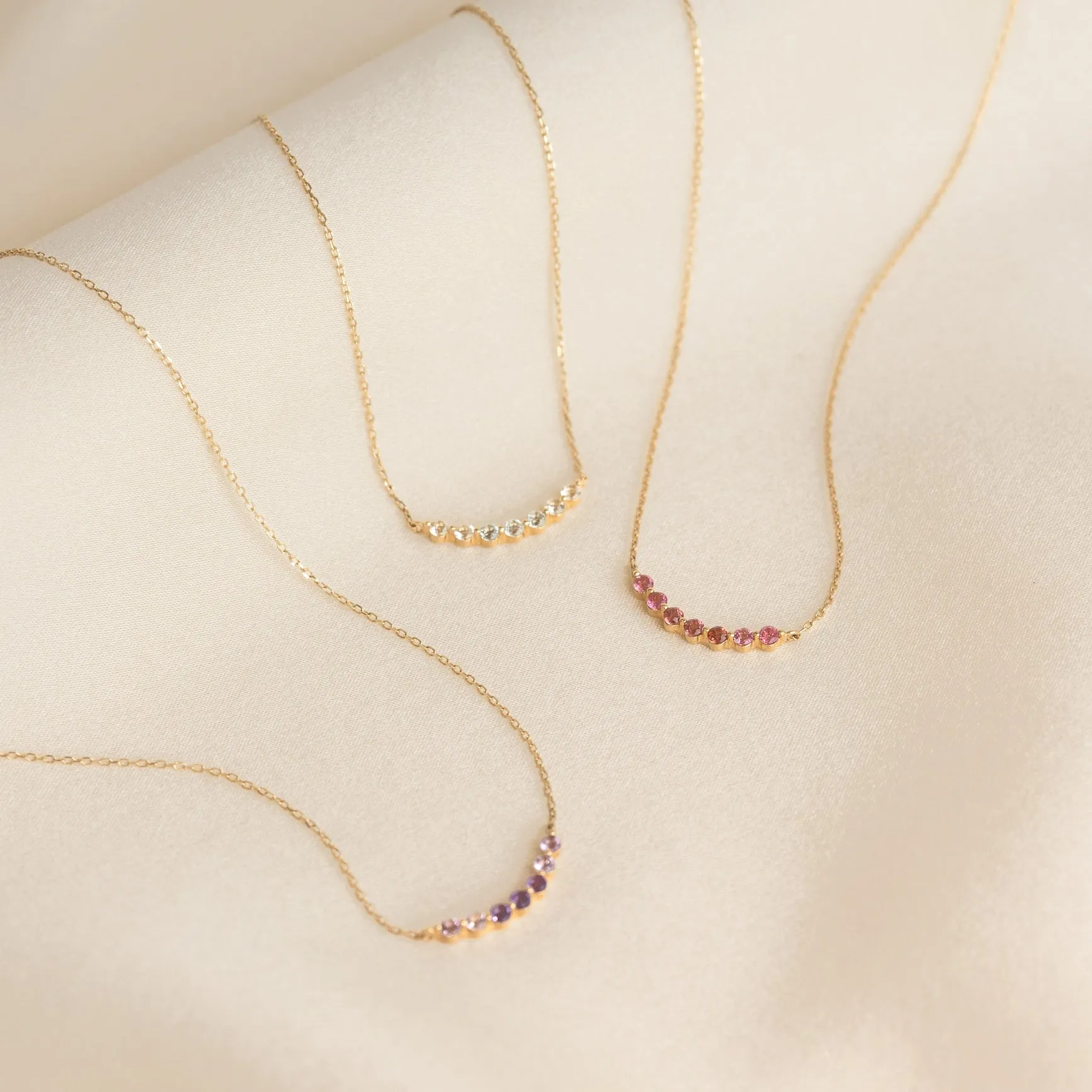 July Birthstone Necklace 14k Gold - Ombre Pink Tourmaline sold by Linjer product image thumbnail 4