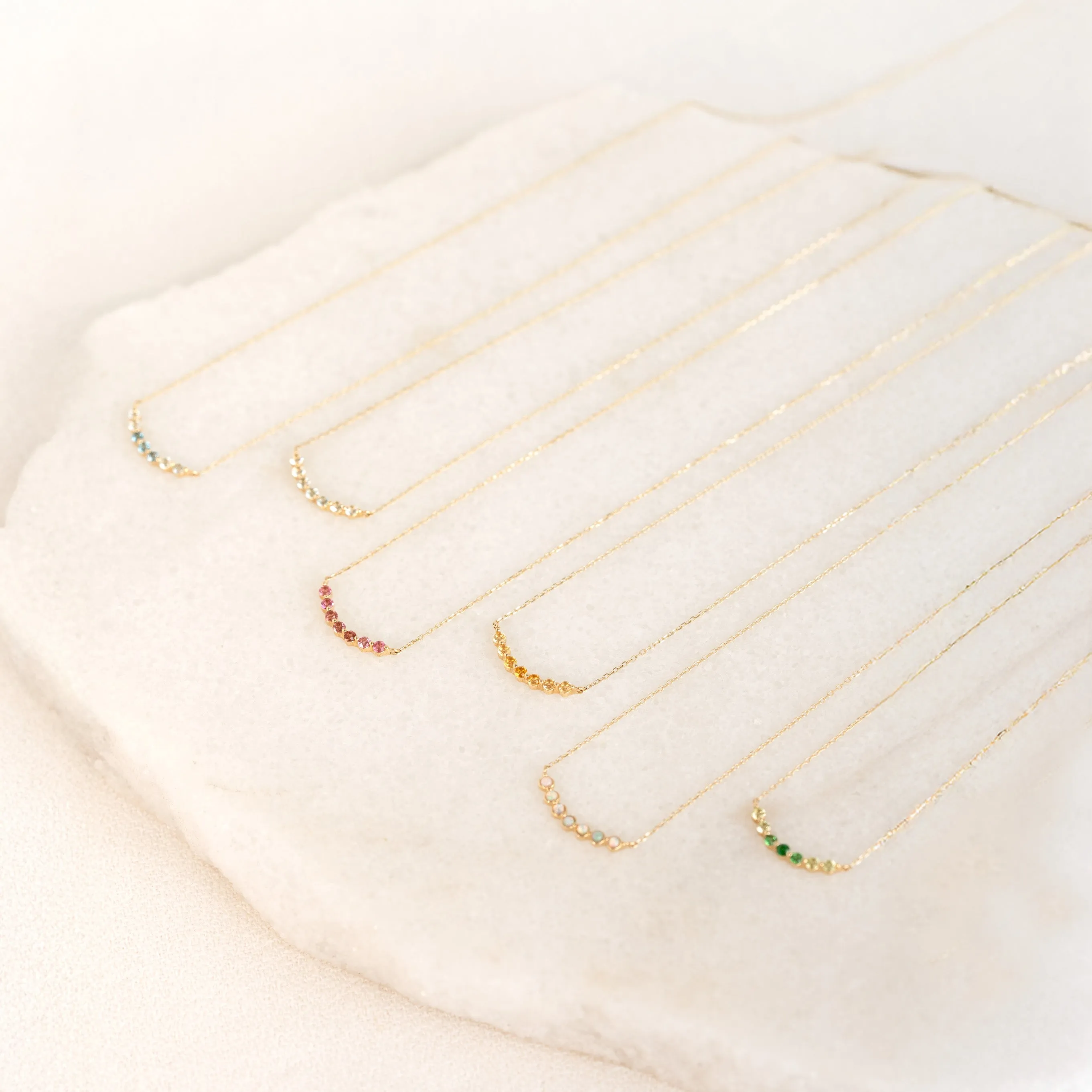 July Birthstone Necklace 14k Gold - Ombre Pink Tourmaline sold by Linjer product image thumbnail 5