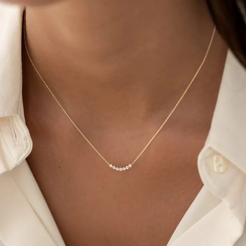 April Birthstone Necklace 14k Gold - White Topaz sold by Linjer