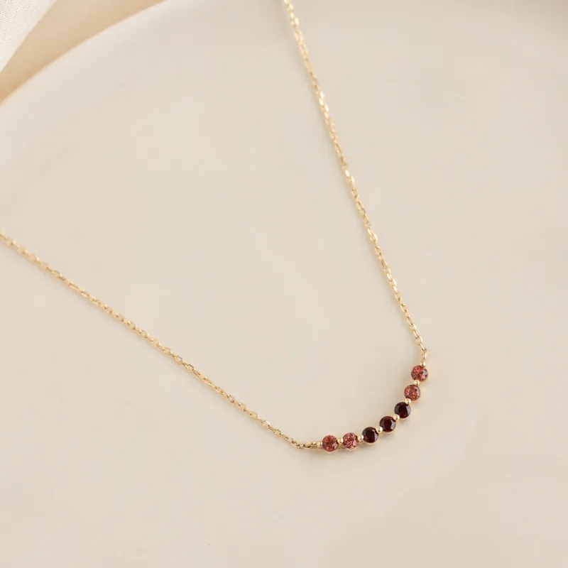 January Birthstone Necklace 14k Gold - Ombre Garnet sold by Linjer