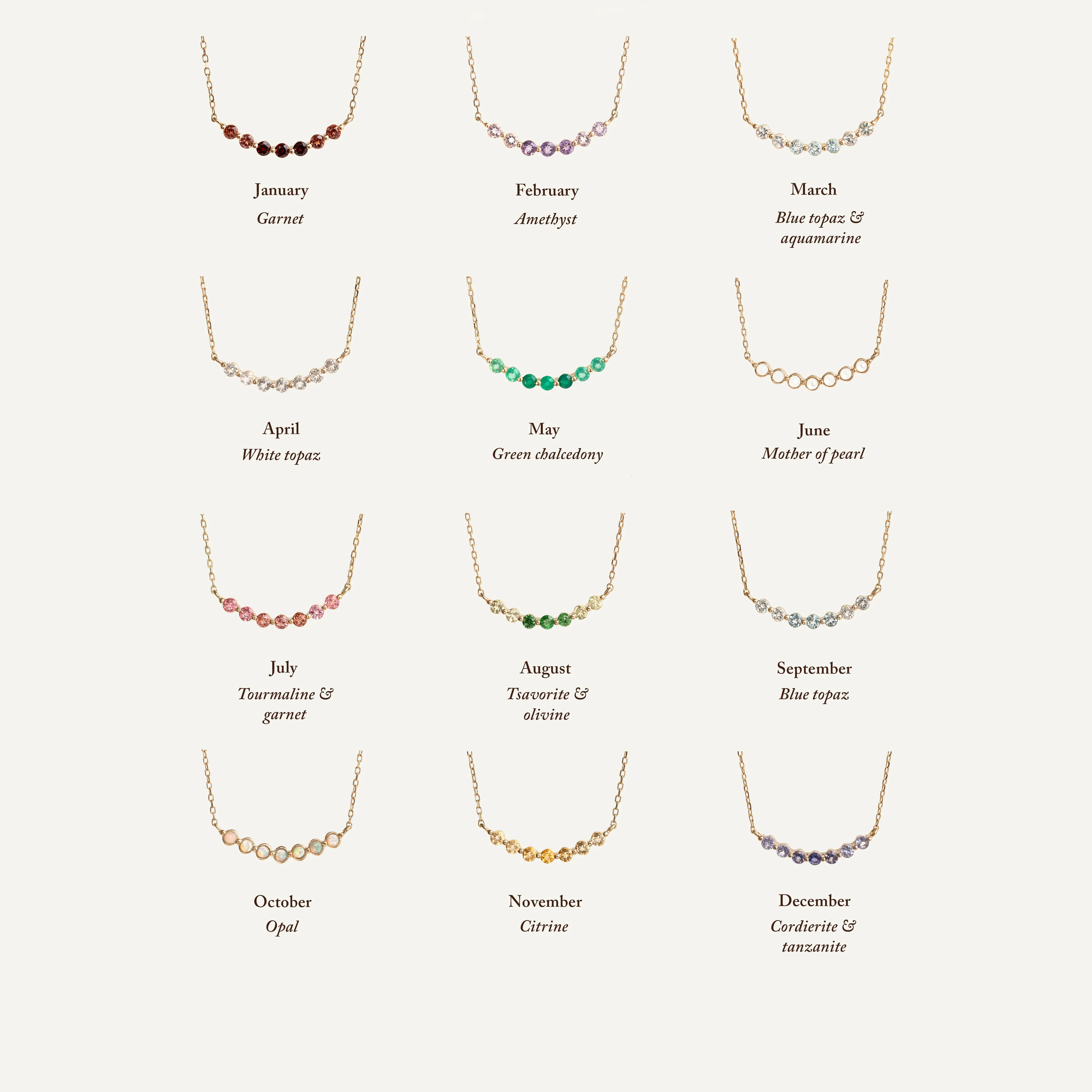 January Birthstone Necklace 14k Gold - Ombre Garnet sold by Linjer product image thumbnail 3