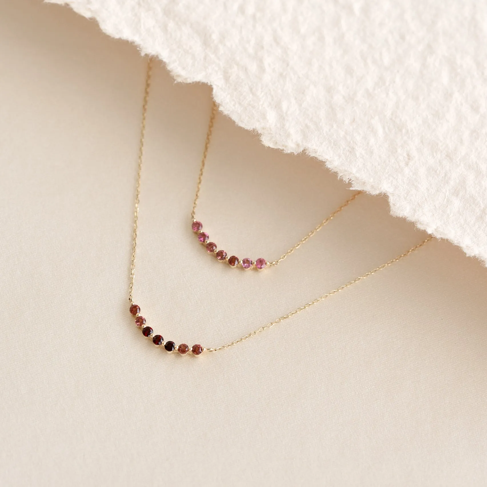January Birthstone Necklace 14k Gold - Ombre Garnet sold by Linjer product image thumbnail 5