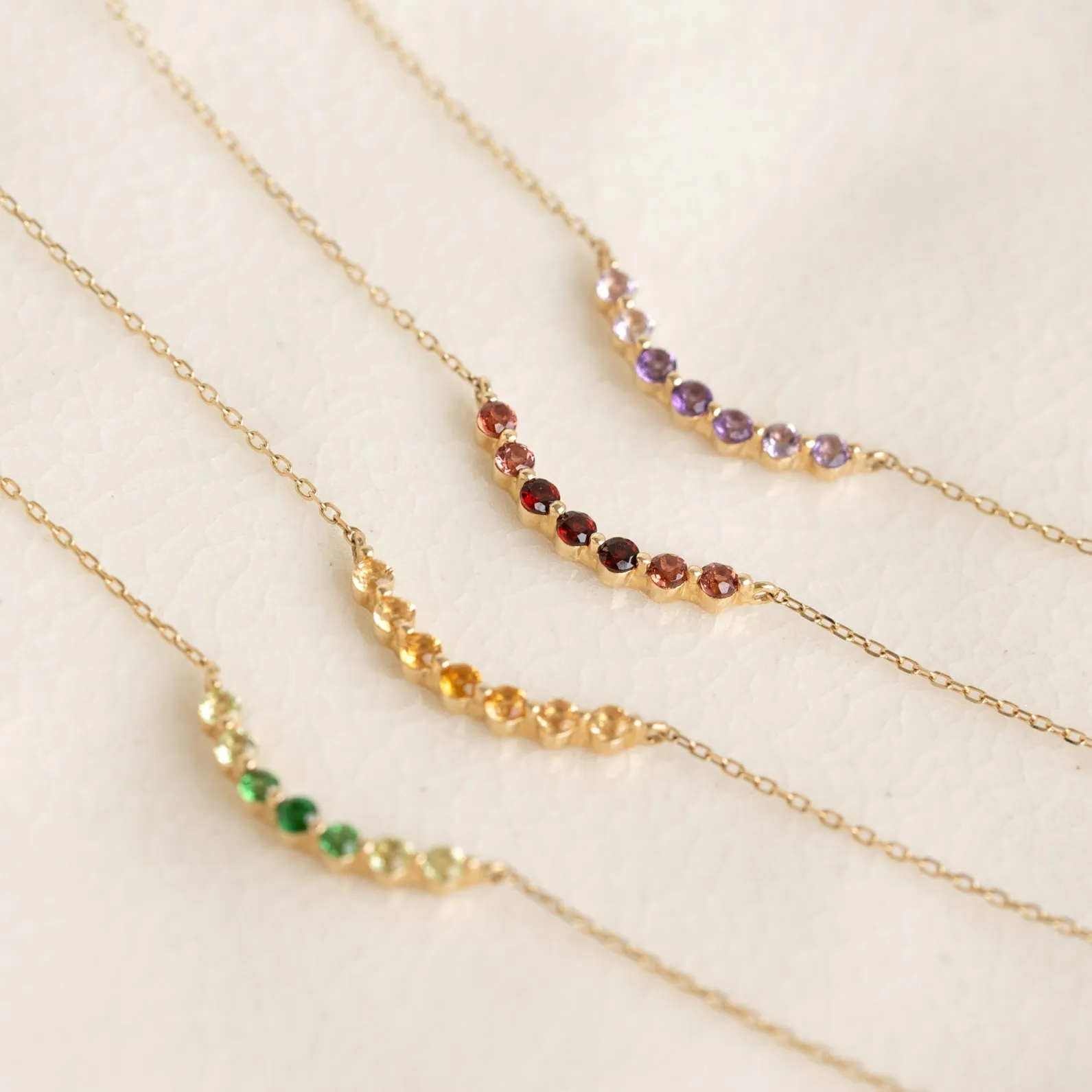 January Birthstone Necklace 14k Gold - Ombre Garnet sold by Linjer product image thumbnail 4