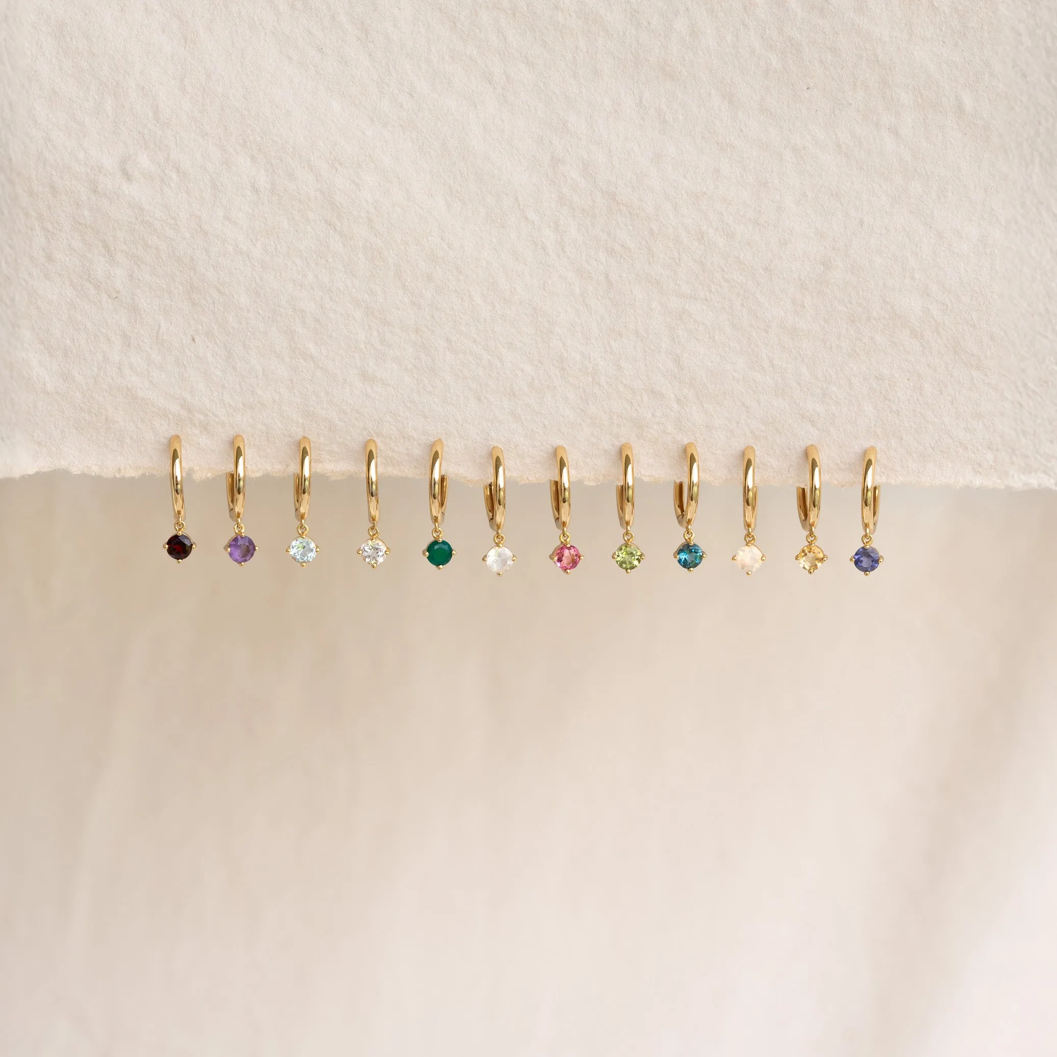 February Birthstone Drop Huggie Earrings - Amethyst sold by Linjer product image thumbnail 5