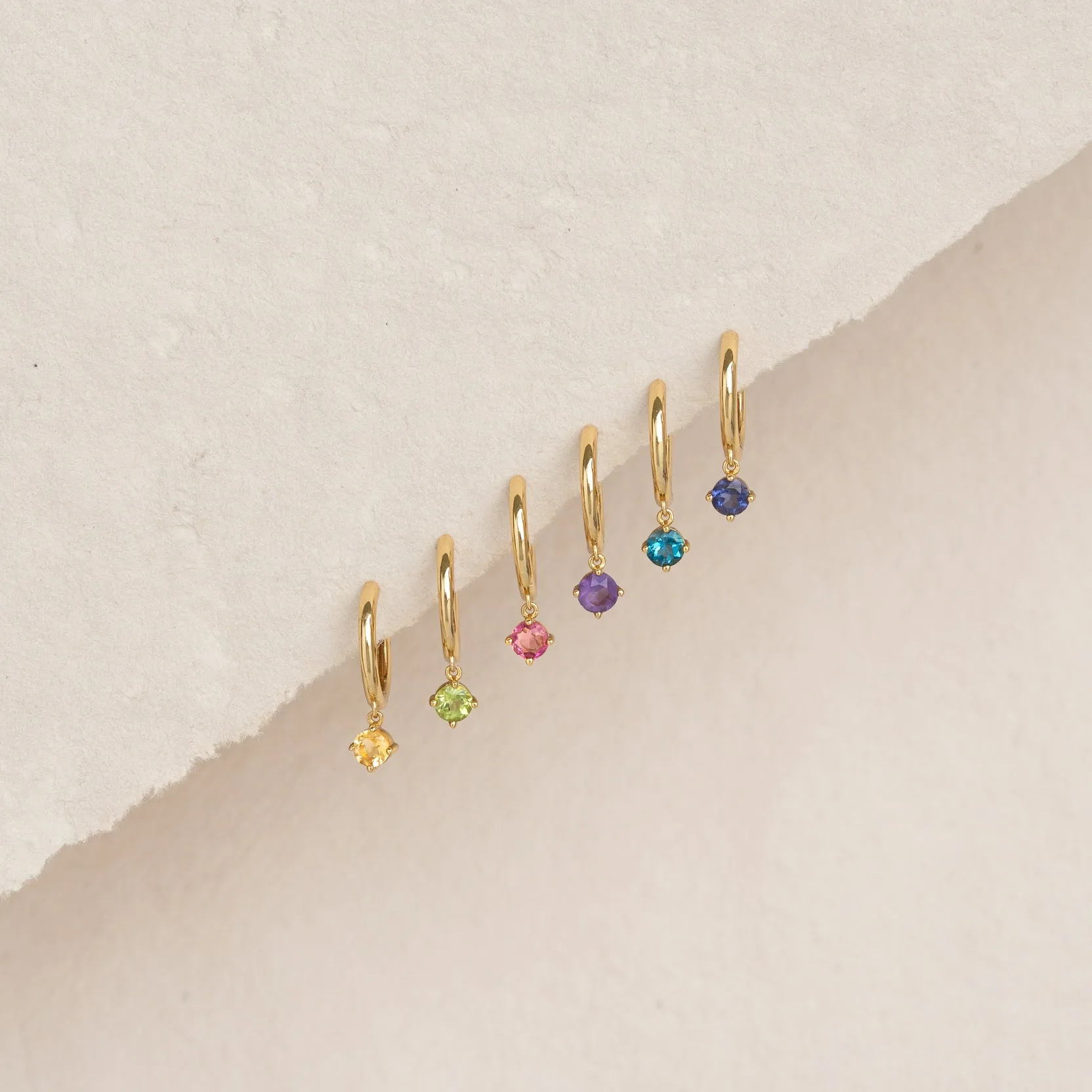 February Birthstone Drop Huggie Earrings - Amethyst sold by Linjer product image thumbnail 4