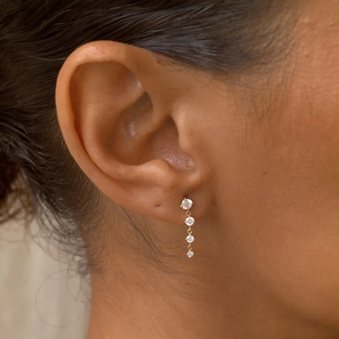 Diamond Drop Earrings 14k Gold - Helmi sold by Linjer product image thumbnail 4